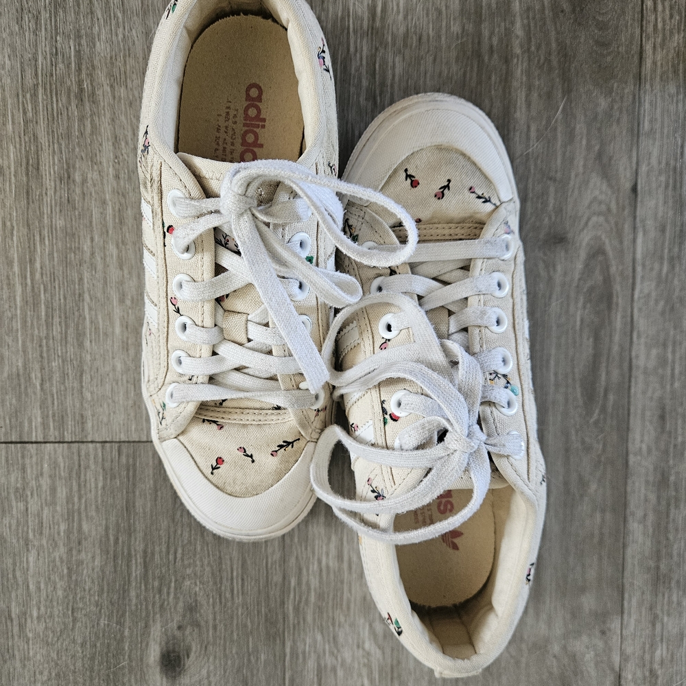 Adidas Nizza Platform Sneakers Cream Floral Print